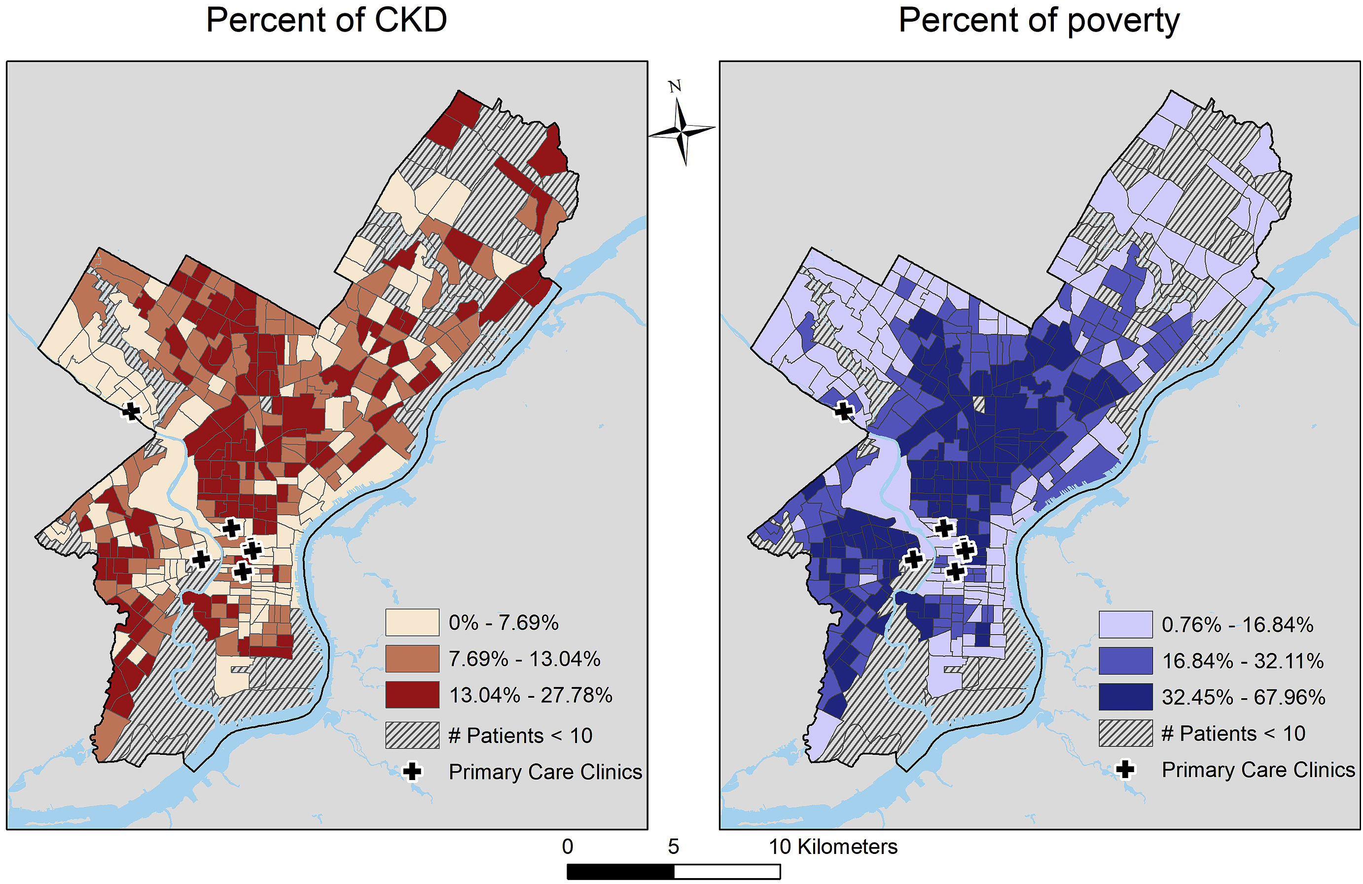 Chronic Kidney Disease by neighborhood in Philadelphia